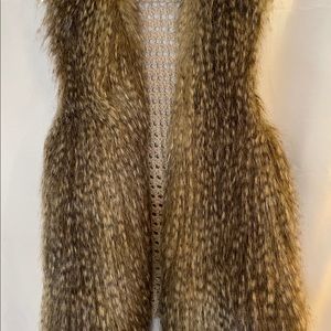 Ella Moss Brown Faux Fur Vest size M